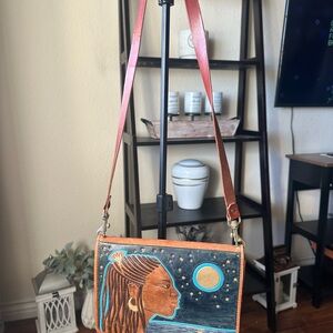 Artistic Leather Crossbody Bag FROM EGYPT